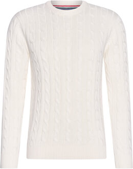 Cable pullover - maat L Wit