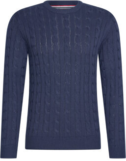 Cable pullover navy Blauw - L