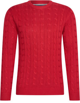 Cable pullover Rood