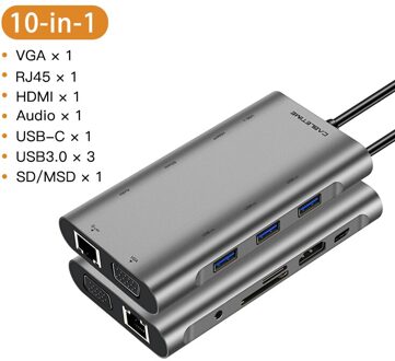 Cabletime Usb C Hub Type C Naar Hdmi Sd Hub USB3.0 Lan Netwerk Hdmi Adapter 6 In 1 Voor Macbook air Pro Huawei Matebook C041 10in1