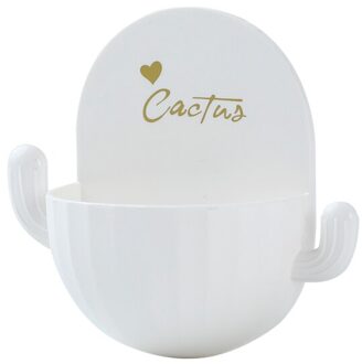 Cactus Afvoer Zeepkist Wc Badkamer Punch-Gratis Cartoon Zeephouder Zeepkist Afvoer Zuignap Muur Gemonteerde zeepbakje Rack wit