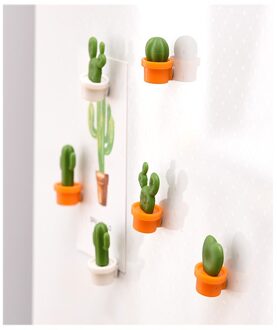 Cactus Koelkast Stickers Groene Plant Magnetische Gesp Magnetische Stickers 6 Pc Vivid En Chic Magnetische, Sterke, Mooie of