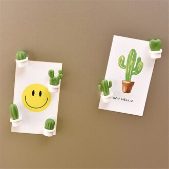 Cactus Koelkast Stickers Groene Plant Magnetische Gesp Magnetische Stickers 6 Pc Vivid En Chic Magnetische, Sterke, Mooie WH