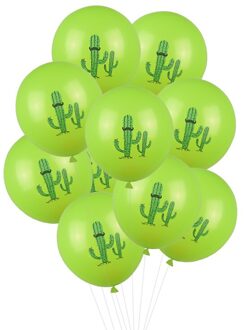 Cactus Patroon Latex Ballon Tropische Zomer Party Groene Cactus Banner Cake Topper voor Kids Favor Verjaardag Lucht Ballen Decoratie B02-10stk