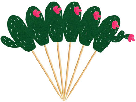 Cactus Patroon Latex Ballon Tropische Zomer Party Groene Cactus Banner Cake Topper voor Kids Favor Verjaardag Lucht Ballen Decoratie S07-6stk