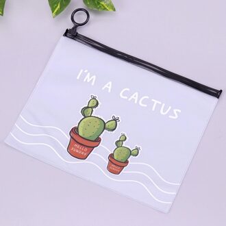 Cactus Pvc Waterdichte Potlood Gevallen Transparante Briefpapier A5 Bestandsmap Opslag Kantoor Schoolbenodigdheden Potlood Zakken Voor Meisjes Two cactus