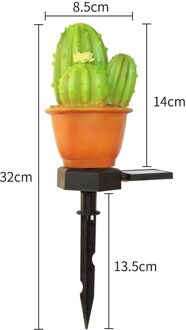 Cactus Solar Led Gazon Lamp Textuur Duurzaam Spike Control Outdoor Landschap Tuin Grond Stabiele Werking Betrouwbare Licht
