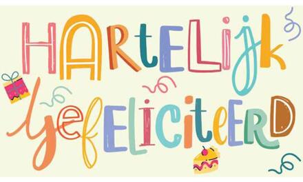 Cadeau-envelop gefeliciteerd pak a 10 multi