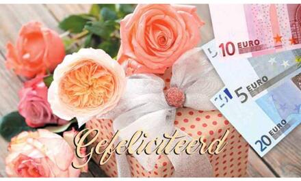 Cadeau-envelop vrouw/rozen/10st.
