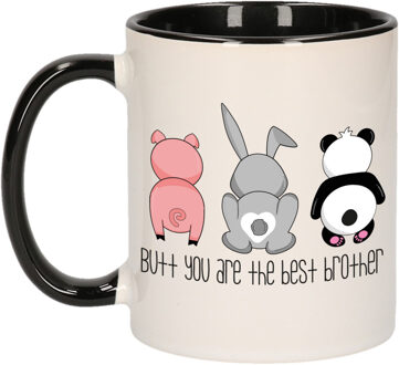 Cadeau koffie/thee mok voor broer - zwart - 300 ml