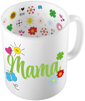 Cadeau koffie/thee mok voor mama - groen - mama is de beste - Moederdag
