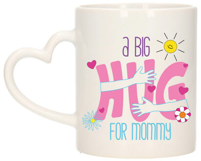 Cadeau koffie/thee mok voor mama - hartjes oor - big hug - 300 ml