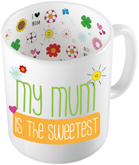 Cadeau koffie/thee mok voor mama - oranje - mama is de liefste - Moederdag - feest mokken