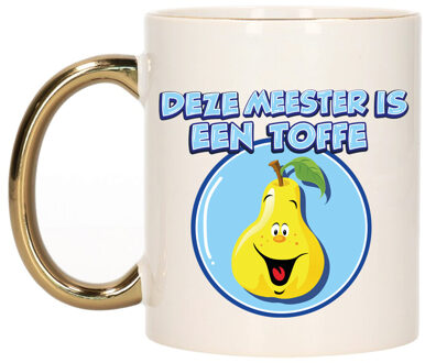 Cadeau koffie/thee mok voor Meester - goud