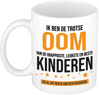 Cadeau koffie/thee mok voor oom - oranje - trotse oom - 300 ml
