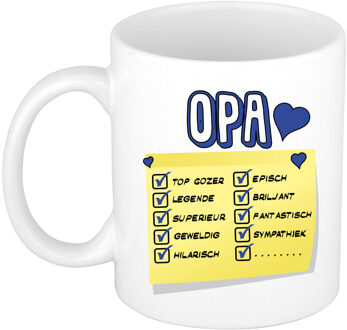 Cadeau koffie/thee mok voor Opa - blauw