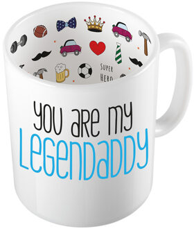 Cadeau koffie/thee mok voor papa - blauw - de beste papa - 300 ml - Vaderdag