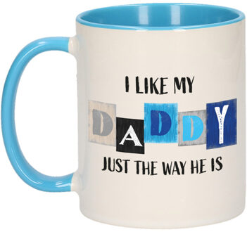 Cadeau koffie/thee mok voor papa - blauw - de liefste - keramiek - Vaderdag