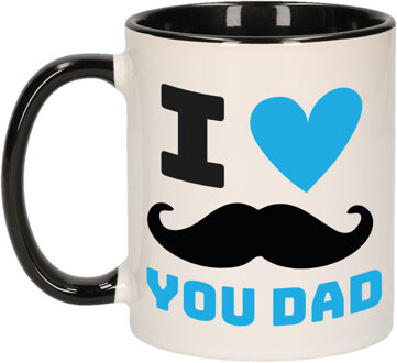 Cadeau koffie/thee mok voor papa - zwart/blauw - liefde - keramiek - Vaderdag