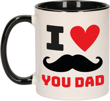 Cadeau koffie/thee mok voor papa - zwart/rood - liefde - keramiek - Vaderdag