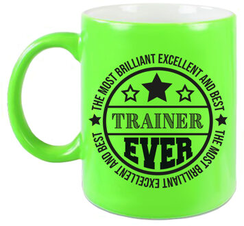 Cadeau koffie/thee mok voor trainer/coach - beste trainer - groen - 300 ml