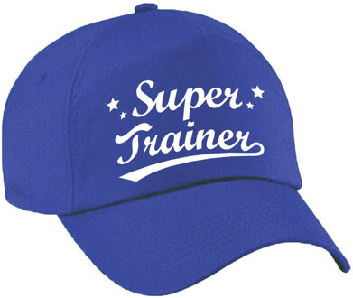 cadeau pet/cap voor volwassenen - Super Trainer - blauw - geweldige coach