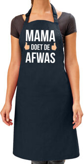 Cadeau schort zwart mama doet de afwas voor dames - Feestschorten