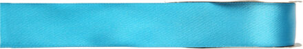 Cadeau sierlint satijn - turquoise - 1 cm x 25 meter - Cadeaulint - Cadeaulinten Blauw