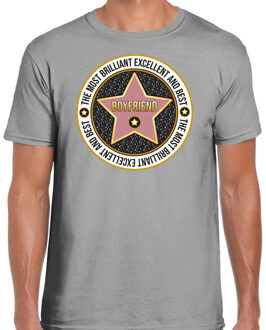 Cadeau t-shirt voor heren - boyfriend/vriend - grijs - bedankje - verjaardag M