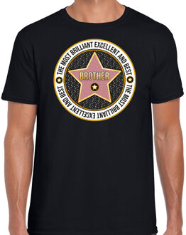 Cadeau t-shirt voor heren - brother/broer - zwart - bedankje - verjaardag S