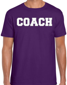 Cadeau t-shirt voor heren - coach - paars - bedankje - verjaardag S