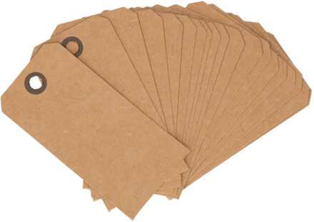 Cadeau tags/labels - kraftpapier/karton - 20x stuks - 7 x 4 cm - Cadeauversiering Bruin