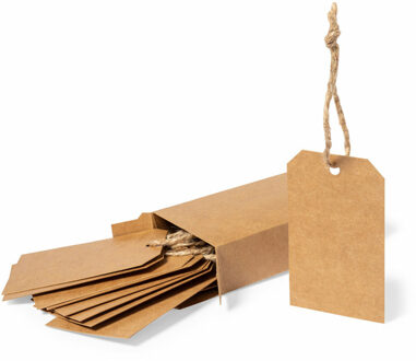 Cadeau tags/labels - kraftpapier/karton aan touwtjes - 50x stuks - 5 x 9 cm
