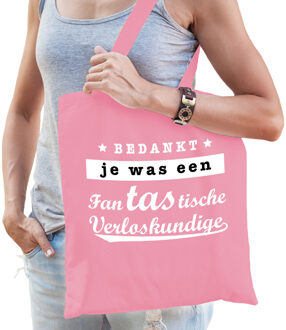 cadeau tas voor verloskundigeA - roze - katoen - 42 x 38 cm - Feest Boodschappentassen