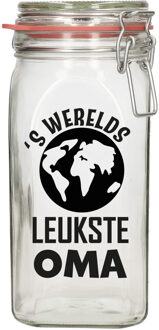 Cadeau voorraadpot/snoeppot - oma - glas - 12 x 7 cm - 1,5 liter - verjaardag