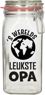 Cadeau voorraadpot/snoeppot - opa - glas - 12 x 7 cm - 1,5 liter - verjaardag