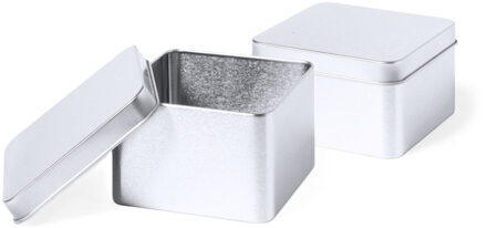 Cadeaudoosje/blikje Metal - Bruiloft bedankjes - 15x stuks - afsluitbare deksel - zilver - 9 x 5 cm