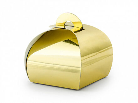cadeaudoosje Bonbon Goud - Bruiloft - 10x - goud - 6 x 6 cm - Cadeaudoosjes Goudkleurig