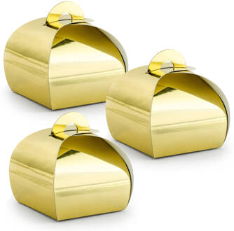 cadeaudoosje Bonbon Goud - Bruiloft - 20x - goud - 6 x 6 cm - Cadeaudoosjes Goudkleurig