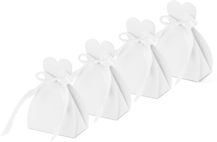 Cadeaudoosjes Bruid - Bruiloft bedankje - 40x stuks - wit - 7 x 9 cm