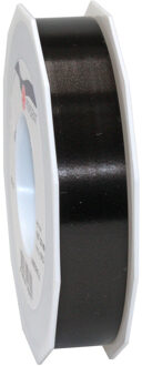 Cadeaulint - 2,5 cm x 91 meter - zwart - satijn - sierlint - cadeaus inpakken