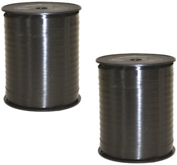 Cadeaulint - 2x - zwart - 5 mm x 500 meter - sierlint - kadolint - linten