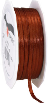 Cadeaulint Satijn - 0.3 cm x 50 meter - Koperkleurig - cadeaus inpakken - sierlint