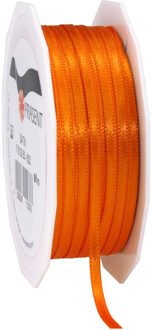 Cadeaulint Satijn - 0.3 cm x 50 meter - Oranje - cadeaus inpakken - sierlint