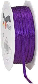 Cadeaulint Satijn - 0.3 cm x 50 meter - Paars - cadeaus inpakken - sierlint
