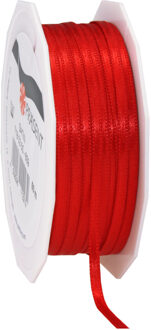 Cadeaulint Satijn - 0.3 cm x 50 meter - Rood - cadeaus inpakken - sierlint
