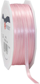 Cadeaulint Satijn - 0.6 cm x 50 meter - Lichtroze - cadeaus inpakken - sierlint