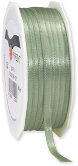Cadeaulint Satijn - 0.6 cm x 50 meter - Salie groen - cadeaus inpakken - sierlint