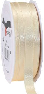 Cadeaulint Satijn - 1 cm x 25 meter - cr?me wit - cadeaus inpakken - sierlint Creme