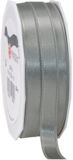 Cadeaulint Satijn - 1 cm x 25 meter - donkergrijs - cadeaus inpakken - sierlint